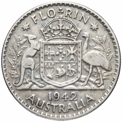купить Австралия 1 флорин (2 шиллинга, florin) 1942 без знака монетного двора