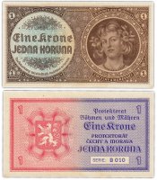 Купить Богемия и Моравия 1 крона 1940 (Pick 3a)