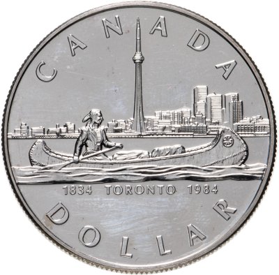 купить Канада 1 доллар (dollar) 1984 150 лет городу Торонто