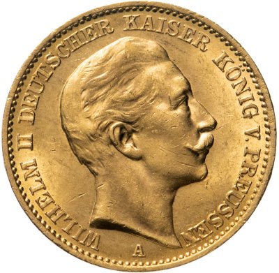 купить Германская империя 20 марок (mark) 1913, с портретом императора Вильгельма II