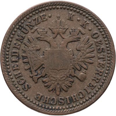 купить Австрия 1 крейцер (kreuzer) 1851, знак монетного двора "A" - Вена