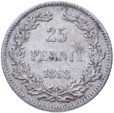 купить 25 пенни 1898 L, монета для Финляндии