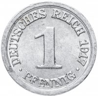Купить Германия 1 пфенниг (pfennig) 1917, случайный монетный двор