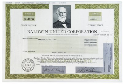 купить Акция США BALDWIN - UNITWD CORPORATION 1980-1986 гг.