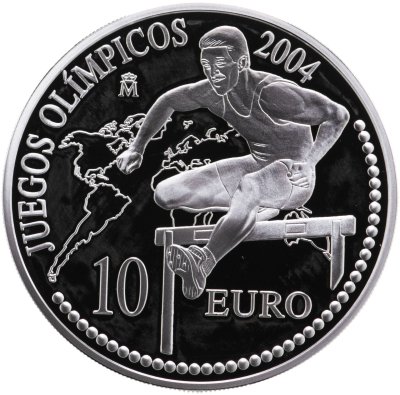 купить Испания 10 евро (euro) 2004 "XXVIII летние Олимпийские Игры, Афины 2004 - Бег с барьерами"