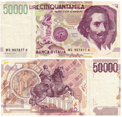 купить Италия 50000 лир 1992 (Pick 116b)
