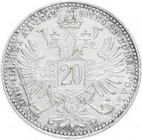Купить Австро-Венгрия 20 крейцеров 1869 (монета для Австрии)