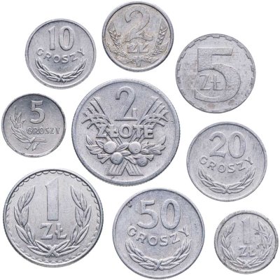 купить Польша набор из 9 монет 1957-1990 (алюминий)