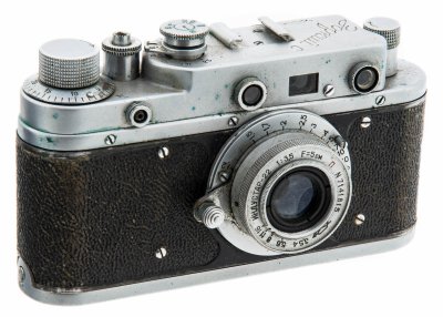 купить Фотоаппарат пленочный "Зоркий С" с объективом "Индустар-22" в оригинальном кофре, металл, кожа, Красногорский механический завод, СССР, 1957 г.