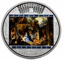 Купить Острова Кука 20 долларов 2011 "Шедевры живописи - Шарль ле Брюн - Поклонение волхвов", в футляре с сертификатом