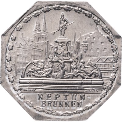 купить Германия (Нюрнберг) нотгельд 20 пфеннигов 1921 "Фонтан Нептуна" трамвайный жетон