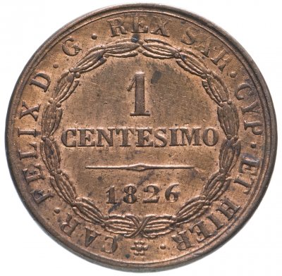купить Италия, Сардиния 1 чентезимо 1826