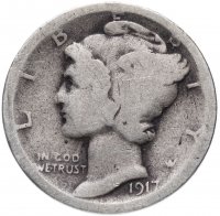 Купить США 10 центов (дайм, one dime) 1917
