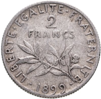 купить Франция 2 франка (francs) 1899