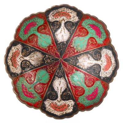 купить Ваза (конфетница), латунь, холодная эмаль, Индия, 1980-1990 гг.