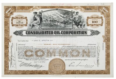 купить Акция США CONSOLIDATED OIL CORPORATION, 1941-1942 гг.