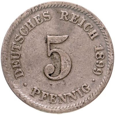 купить Германия 5 пфеннигов 1899 "D" - Мюнхен Германия