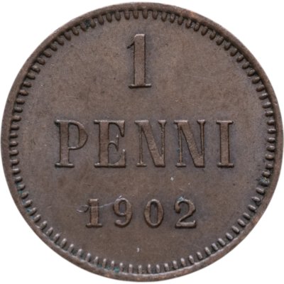 купить 1 пенни (penny) 1902, монета для Финляндии