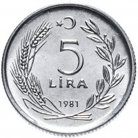 купить Турция 5 лир (lira) 1981