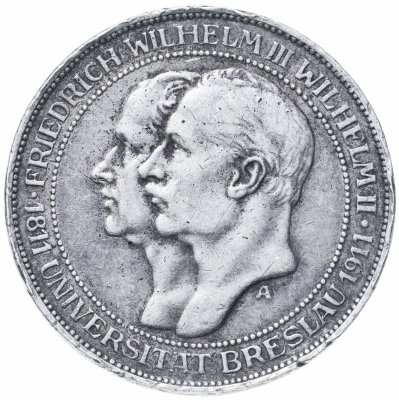 купить Германия (Империя) 3 марки (mark) 1911 A Бреславский университет