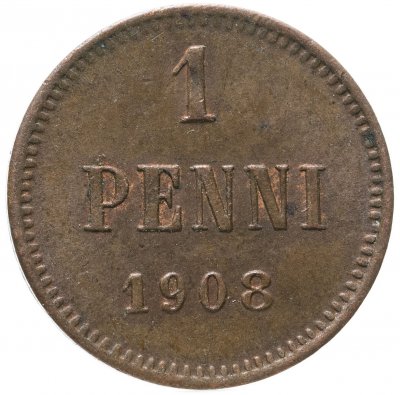 купить 1 пенни (penny) 1908, монета для Финляндии