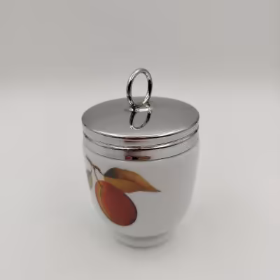 купить Кодлер большой с растительным декором, фарфор, деколь, металл, Royal Worcester, Великобритания, 1970-1985 гг.