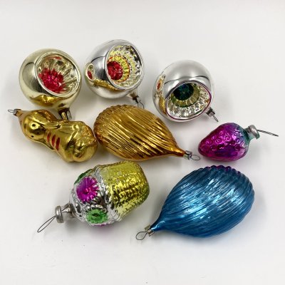 купить Набор из 8-ми ёлочных игрушек, стекло, металл, 1970-1990 гг.