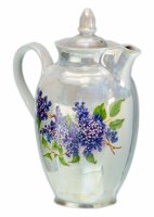 Купить Кофейник "Сирень", фарфор, деколь с прорисовкой, люстр, Дулевский фарфоровый завод (Дулево), Россия, 2000-2015 гг.