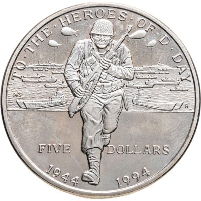 купить Маршалловы острова 5 долларов (dollars) 1994 Героям высадки в Нормандии