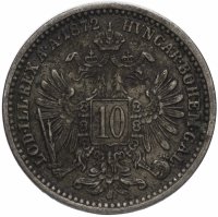 Купить Австро-Венгрия 10 крейцеров 1872 (монета для Австрии)