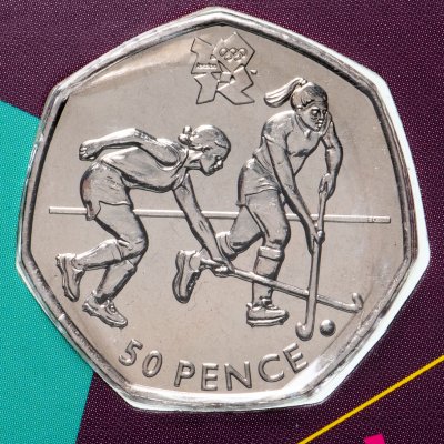купить Великобритания 50 пенсов (pence) 2011 "XXX летние Олимпийские Игры, Лондон 2012 - Хоккей на траве"