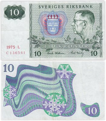 купить Швеция 10 крон 1975