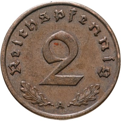 купить Германия, Третий рейх 2 рейхспфеннига (reichspfennig) 1936-1940, случайный год