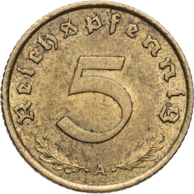 купить Германия (Третий Рейх) 5 рейхспфеннигов 1939 "А"