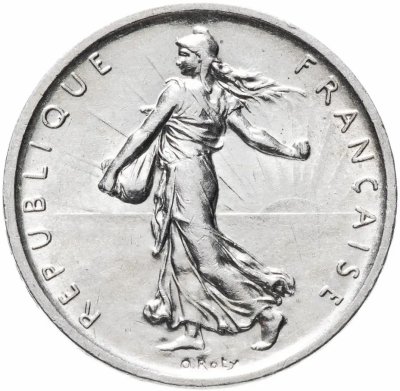 купить Франция 5 франков (francs) 1959-1969, случайный год, "Сеятель"