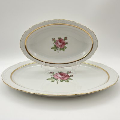 купить Набор из 2-х блюд, украшенных изображением розы, фарфор, деколь, золочение, Kahla, ГДР, 1968-1987 гг.