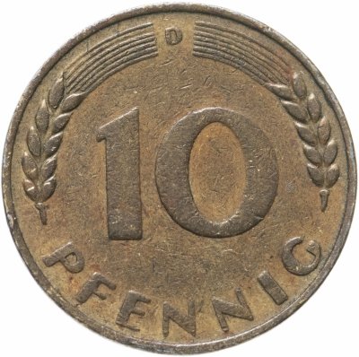 купить Германия (ФРГ) 10 пфеннигов (pfennig) 1949, случайный монетный двор