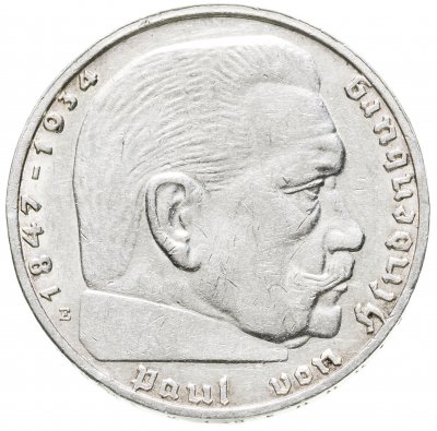 купить Германия Третий рейх 2 рейхсмарки (reichsmark) 1937 E