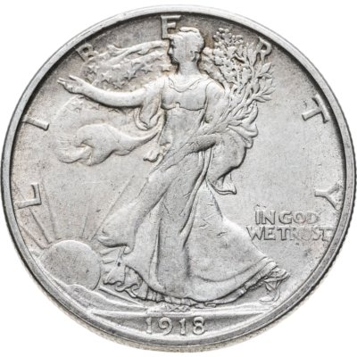 купить США 50 центов (1/2 доллара, half dollar) 1918 S Walking Liberty Half Dollar знак монетного двора: "S" - Сан-Франциско