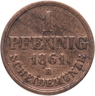 купить Германия, Ганновер 1 пфенниг (pfennig) 1861