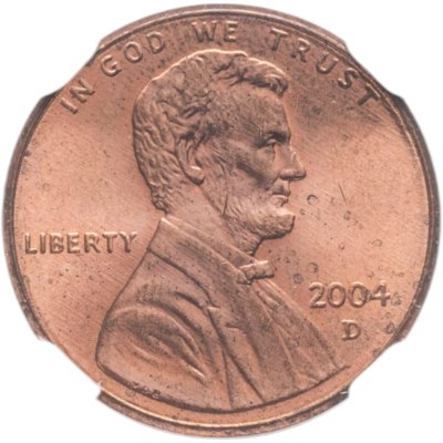 купить США 1 цент (cent) 2004 D "Lincoln Memorial Cent" в слабе DNC MS66