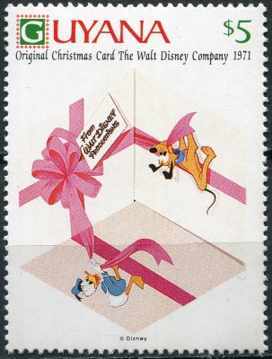 купить Гайана Почтовая марка 1991 "Рождественские открытки компании Walt Disney (1971)"