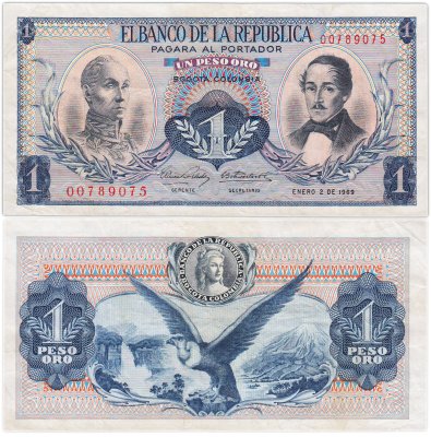 купить Колумбия 1 песо 1969