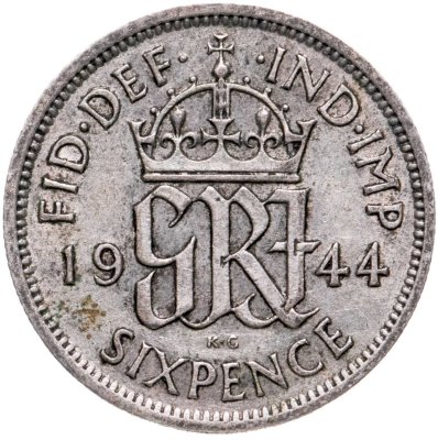 купить Великобритания 6 пенсов (pence) 1944