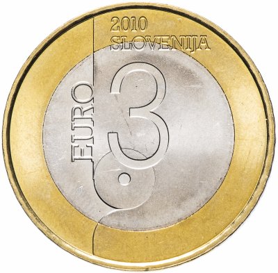 купить Словения 3 евро 2010 "Любляна - Всемирная столица книги"