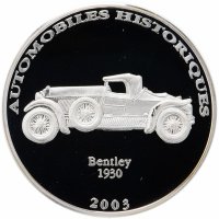 Купить Демократическая Республика Конго 10 франков 2003 "Автомобили истории - Bentley 1930" в капсуле