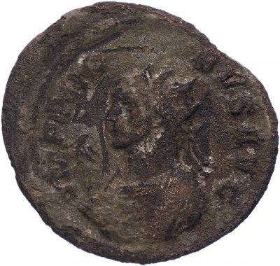 купить Римская Империя Проб 276–282 гг антониниан (реверс: шестиколонный храм, Рома сидит на троне)