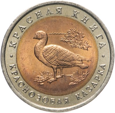 купить 10 рублей 1992 ЛМД Краснозобая казарка - Красная книга