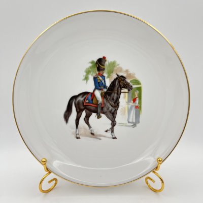 купить Тарелка "Grenadier Mecklenburg " (Гренадер Мекленбурга) из серии "Champs Élysées Paris. European Cavalry" (Елисейские Поля. Европейская кавалерия), Kuba Porzellan, фарфор, деколь, золочение, Германия, 1970-1990 гг.