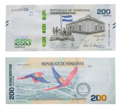 купить Гондурас 200 лемпир 2019 (Pick W105) Юбилейная 200 лет Независимости